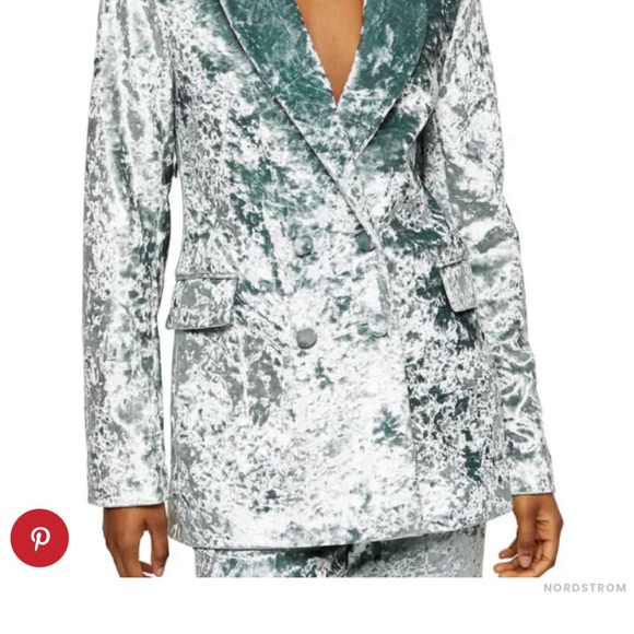 Topshop Crushed Blue Velvet Blazer 🩵 - Picture 4 of 11